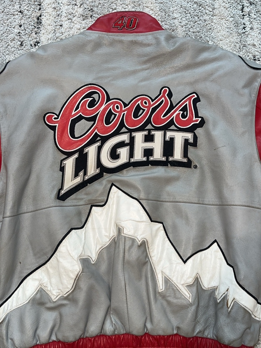 Coors Light Racing Leather Jacket - Red & Silver - Picture 7 of 8